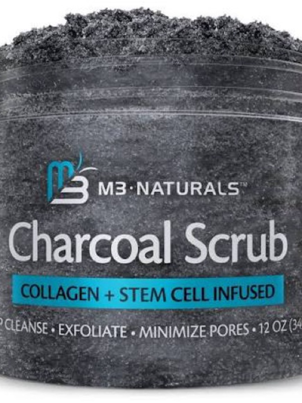 New M-3 Naturals Charcoal scrub collagen & stem cell infused